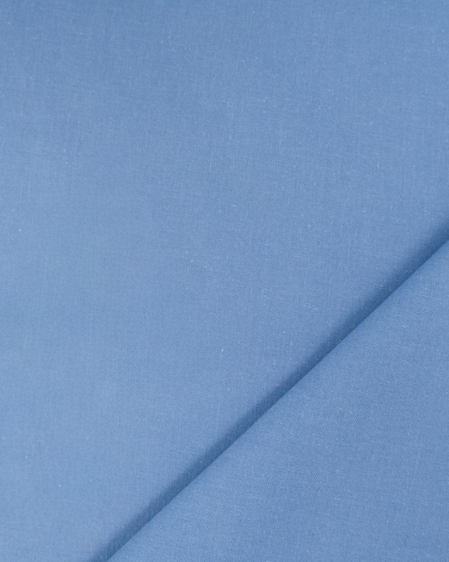 Toile de Coton Sanforisée Bleu Gris - Mercerine