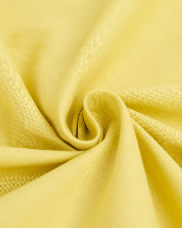 Toile de Coton Sanforisée Jaune Blé - Mercerine