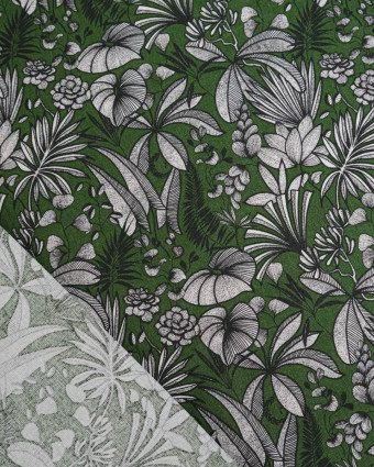 Cretonne de Coton Java Feuillage Vert - Mercerine
