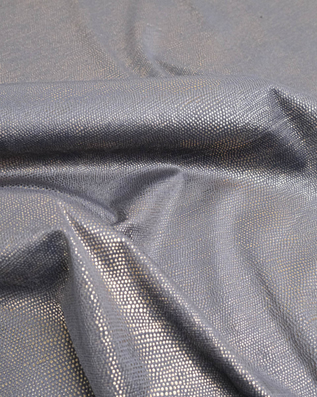 Tissu Velours Acier Reflet Or - Mercerine