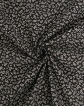Cretonne de Coton Liz en Fleurs Noir