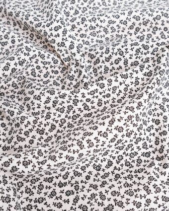 Cretonne de Coton Liz en Fleurs Blanc - Mercerine