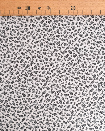Cretonne de Coton Liz en Fleurs Blanc - Mercerine