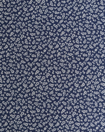 Cretonne de Coton Liz en Fleurs Marine - Mercerine
