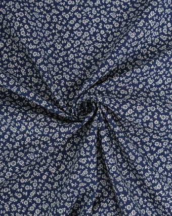 Cretonne de Coton Liz en Fleurs Marine - Mercerine