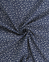 Cretonne de Coton Liz en Fleurs Marine