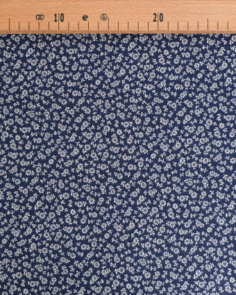 Cretonne de Coton Liz en Fleurs Marine - Mercerine