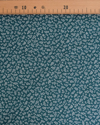 Cretonne de Coton Liz en Fleurs Pétrole - Mercerine