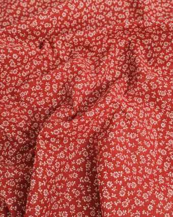 Cretonne de Coton Liz en Fleurs Terracotta - Mercerine