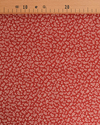 Cretonne de Coton Liz en Fleurs Terracotta - Mercerine