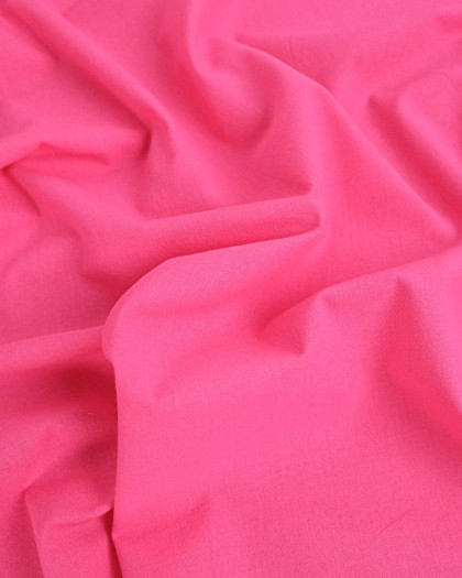 Tissu Coton Uni Rose Bégonia - Mercerine