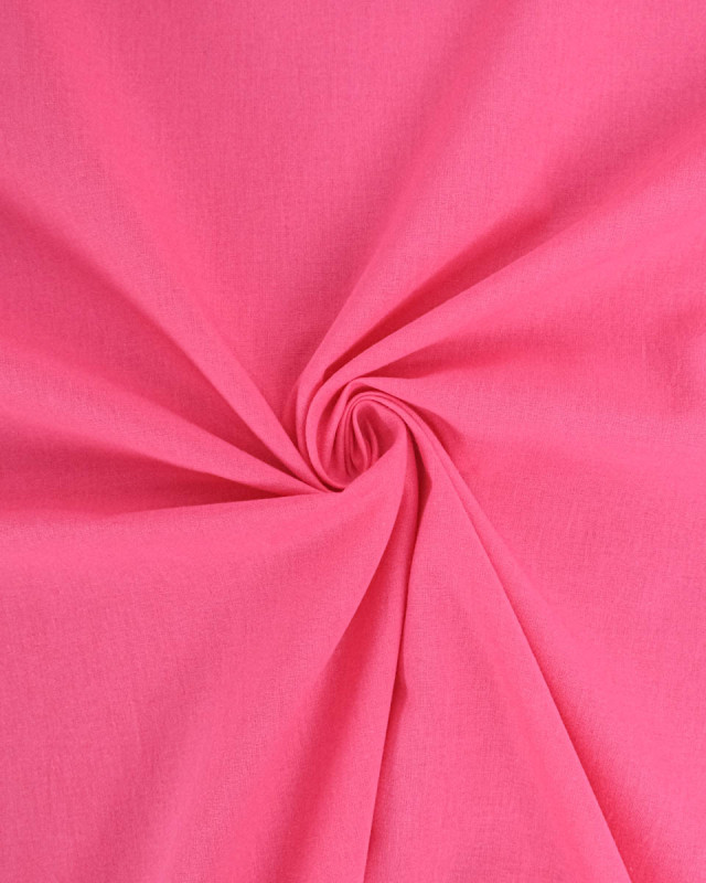 Tissu Coton Uni Rose Bégonia - Mercerine