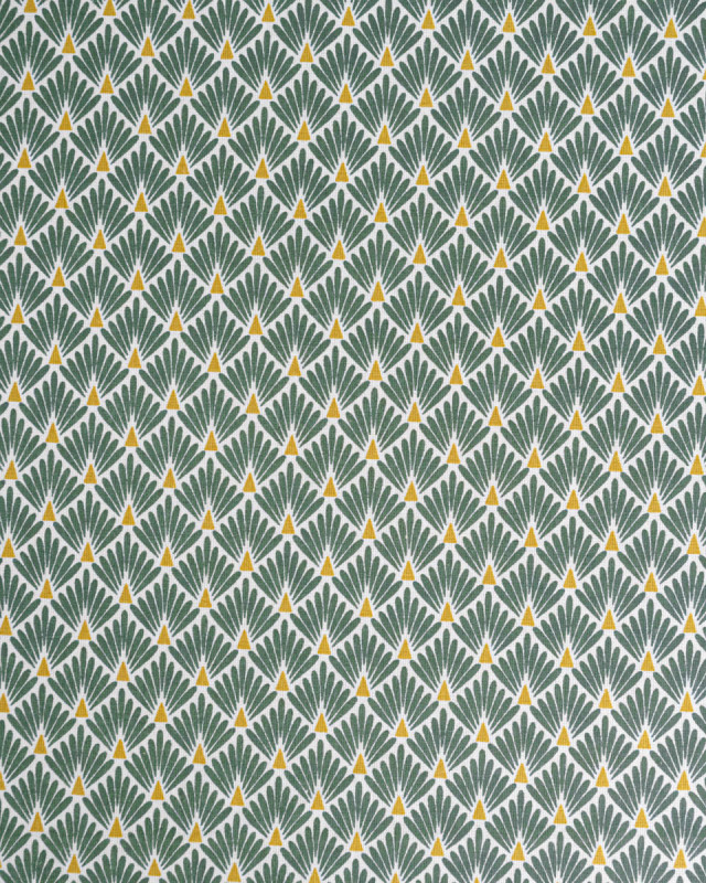 Cretonne de Coton Ecailles Dorées Kaki - Mercerine