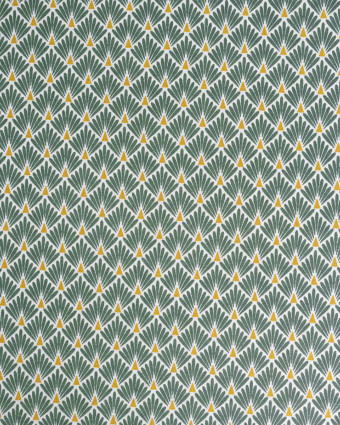 Cretonne de Coton Ecailles Dorées Kaki - Mercerine