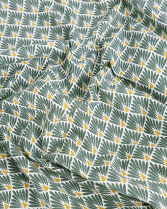 Cretonne de Coton Ecailles Dorées Kaki - Mercerine
