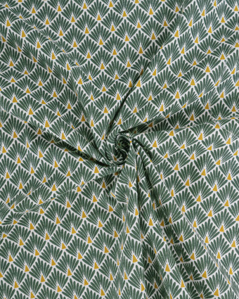 Cretonne de Coton Ecailles Dorées Kaki - Mercerine