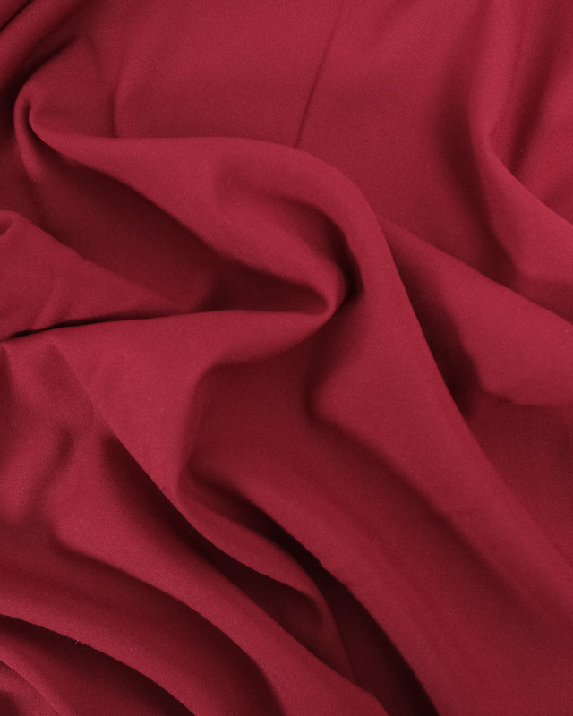 Tissus au mètre :  Viscose Twill Épaisse Uni  Framboise  - Mercerine