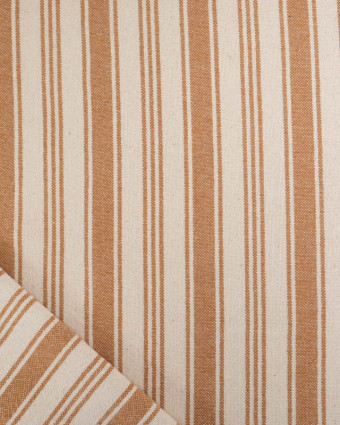 Coton Epais Tissé à Rayures Caramel - Mercerine