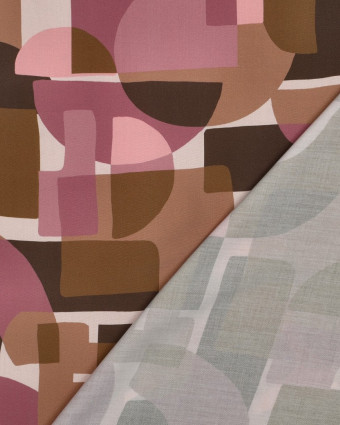Tissu Viscose EcoVero Motif Géométrique Vieux Rose - Mercerine