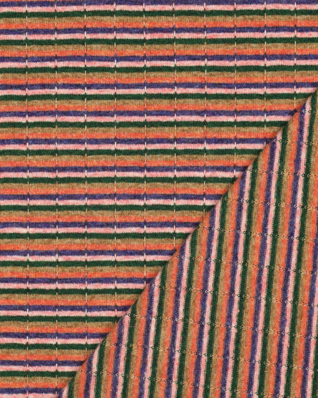Maille Jacquard à Rayures Multicolore - Mercerine