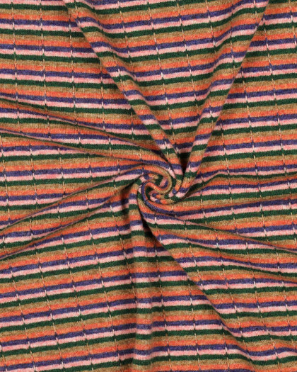 Maille Jacquard à Rayures Multicolore - Mercerine