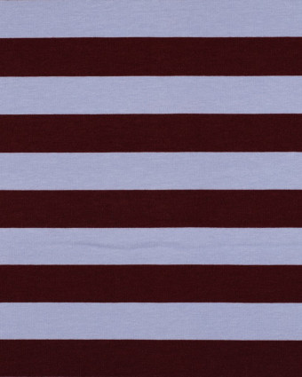 Tissu Sweat à Rayures Bleu et Bordeaux - Mercerine