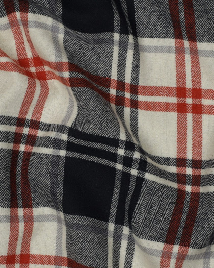 Tissu Flanelle à Carreaux Bleu Marine - Mercerine