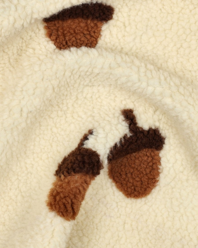 Tissu Sherpa Ecru Motif Gland - Mercerine