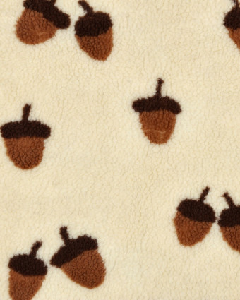 Tissu Sherpa Ecru Motif Gland - Mercerine