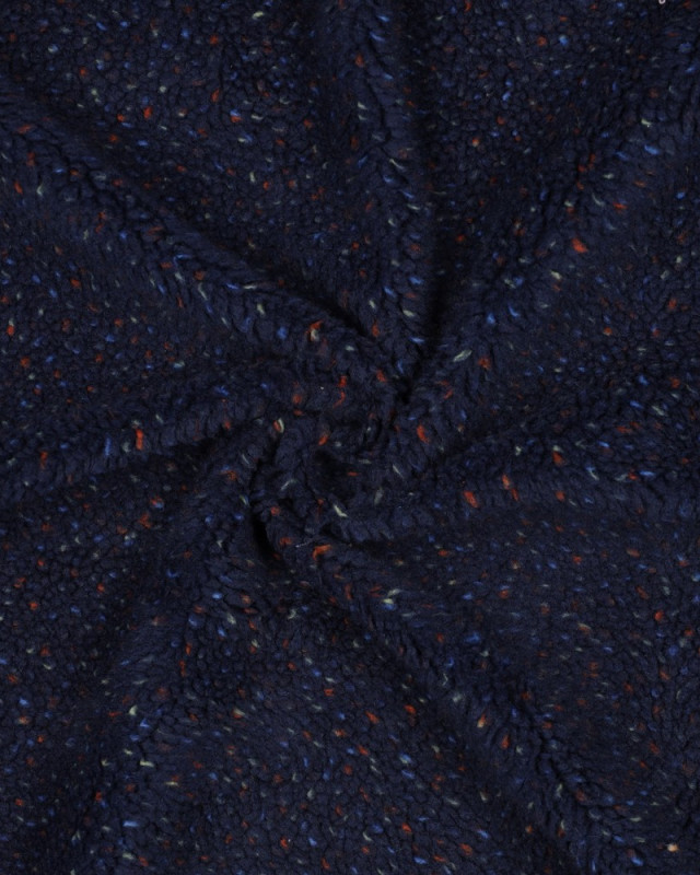 Tissu Sherpa Bleu Marine Chiné - Mercerine