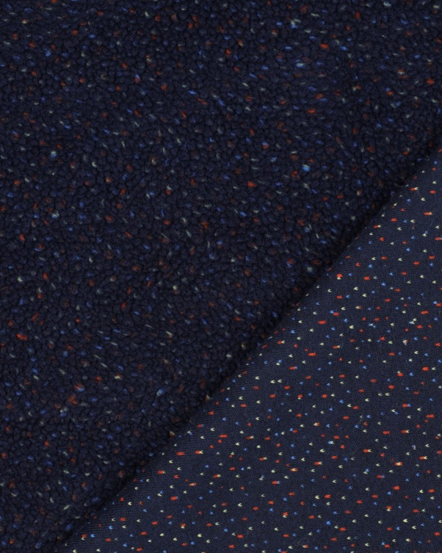 Tissu Sherpa Bleu Marine Chiné - Mercerine