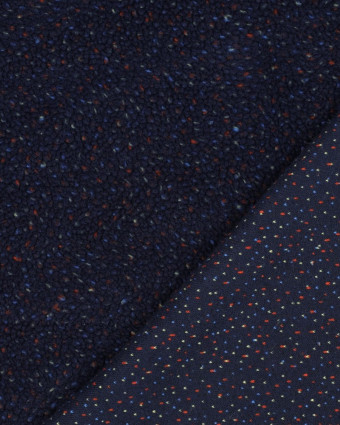 Tissu Sherpa Bleu Marine Chiné - Mercerine