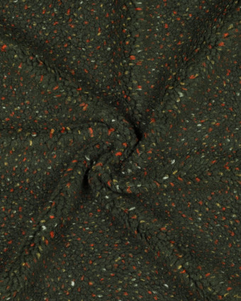 Tissu Sherpa Vert Kaki Chiné - Mercerine