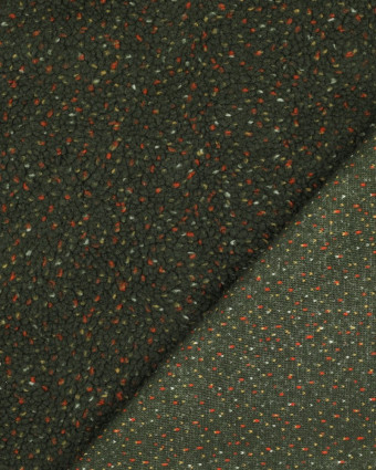 Tissu Sherpa Vert Kaki Chiné - Mercerine