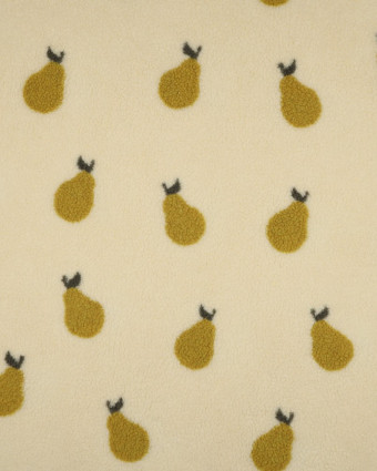 Tissu Sherpa Beige Motif Poire - Mercerine