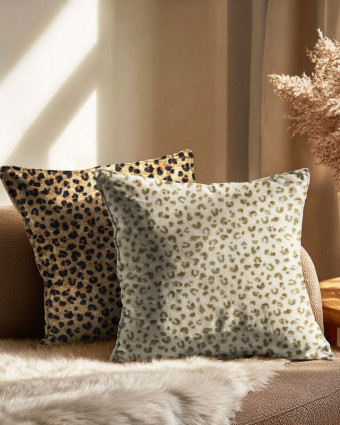 Tissu Doudou Polaire Double Face Léopard Kaki - Mercerine