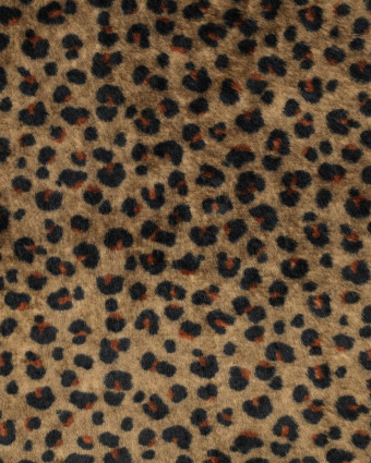 Tissu Doudou Polaire Double Face Léopard Kaki - Mercerine