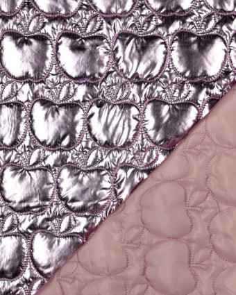 Tissu Doudoune Rose Pommes Bordées - Mercerine