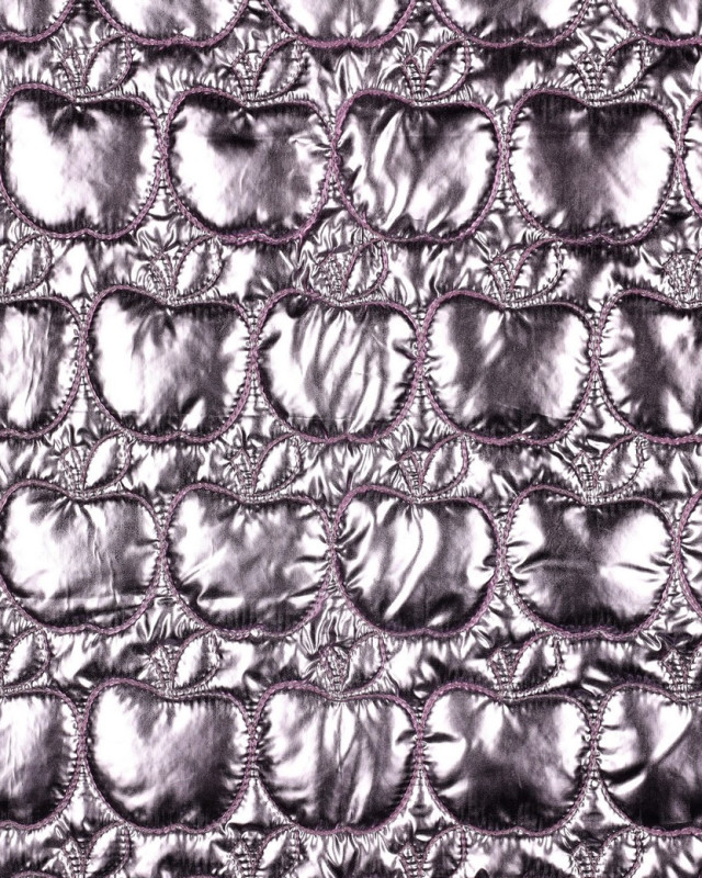 Tissu Doudoune Rose Pommes Bordées - Mercerine