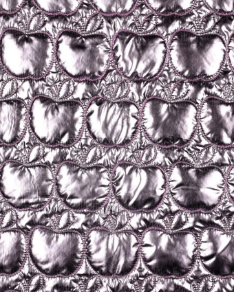 Tissu Doudoune Rose Pommes Bordées - Mercerine
