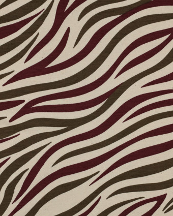 Tissu Sweat Zèbre Bordeaux et Kaki - Mercerine