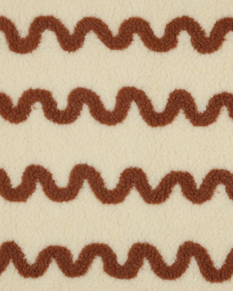 Tissu Sherpa Ecru Wave Caramel - Mercerine