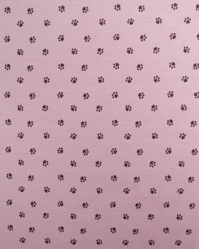 Tissu Jersey De Coton Patte De Chat Rose Oeko-Tex - Mercerine