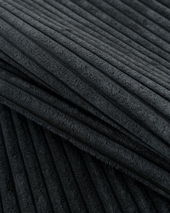 Velours Grosses Côtes Noir Zoé - Mercerine