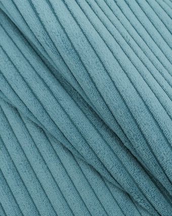 Velours Grosses Côtes Bleu Lagoon Zoé - Mercerine