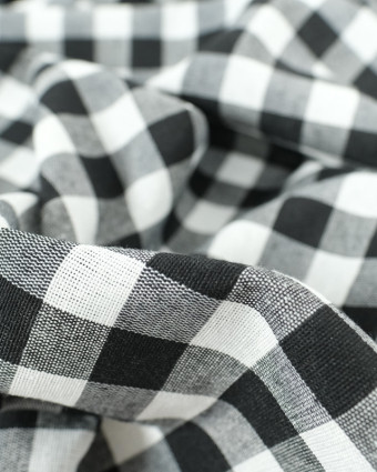Tissu Vichy Noir Menorca - Oekotex - Mercerine