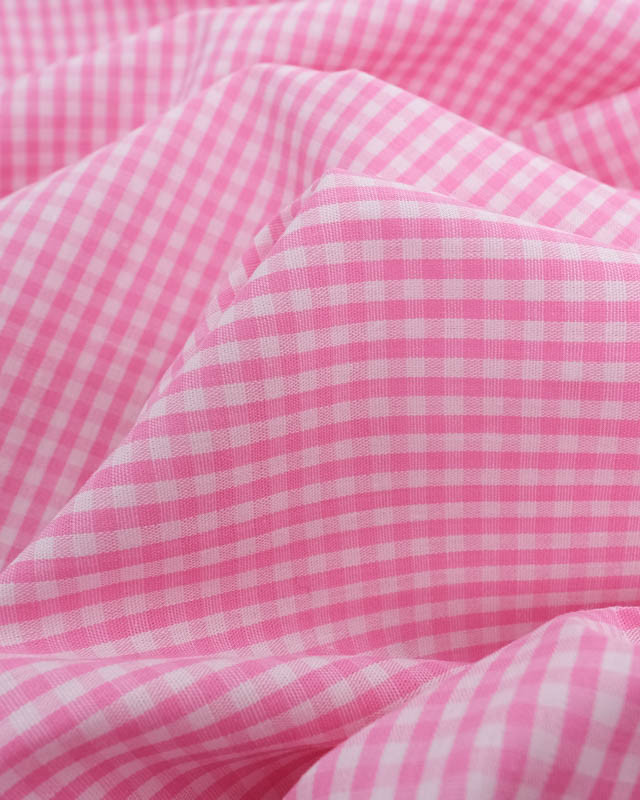 Motif Vichy : Tissu Coton Vichy Rose Petits Carreaux - Mercerine