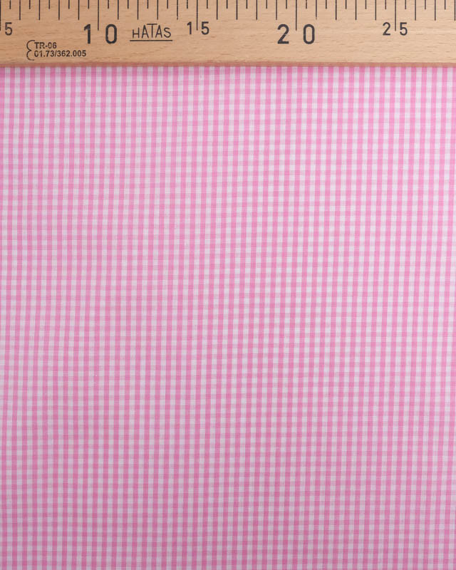 Motif Vichy : Tissu Coton Vichy Rose Petits Carreaux - Mercerine