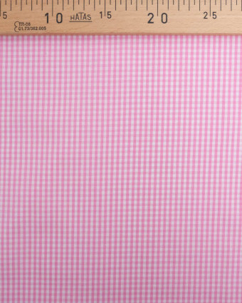 Motif Vichy : Tissu Coton Vichy Rose Petits Carreaux - Mercerine