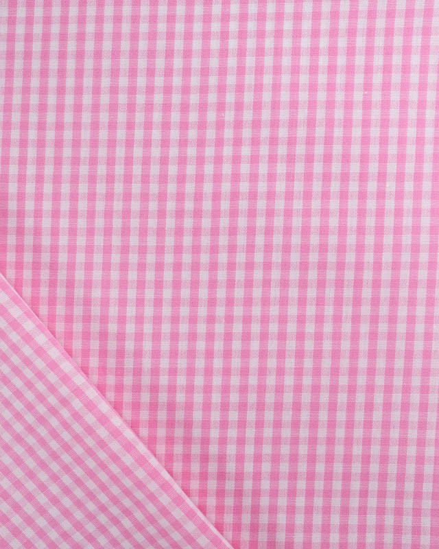 Motif Vichy : Tissu Coton Vichy Rose Petits Carreaux - Mercerine